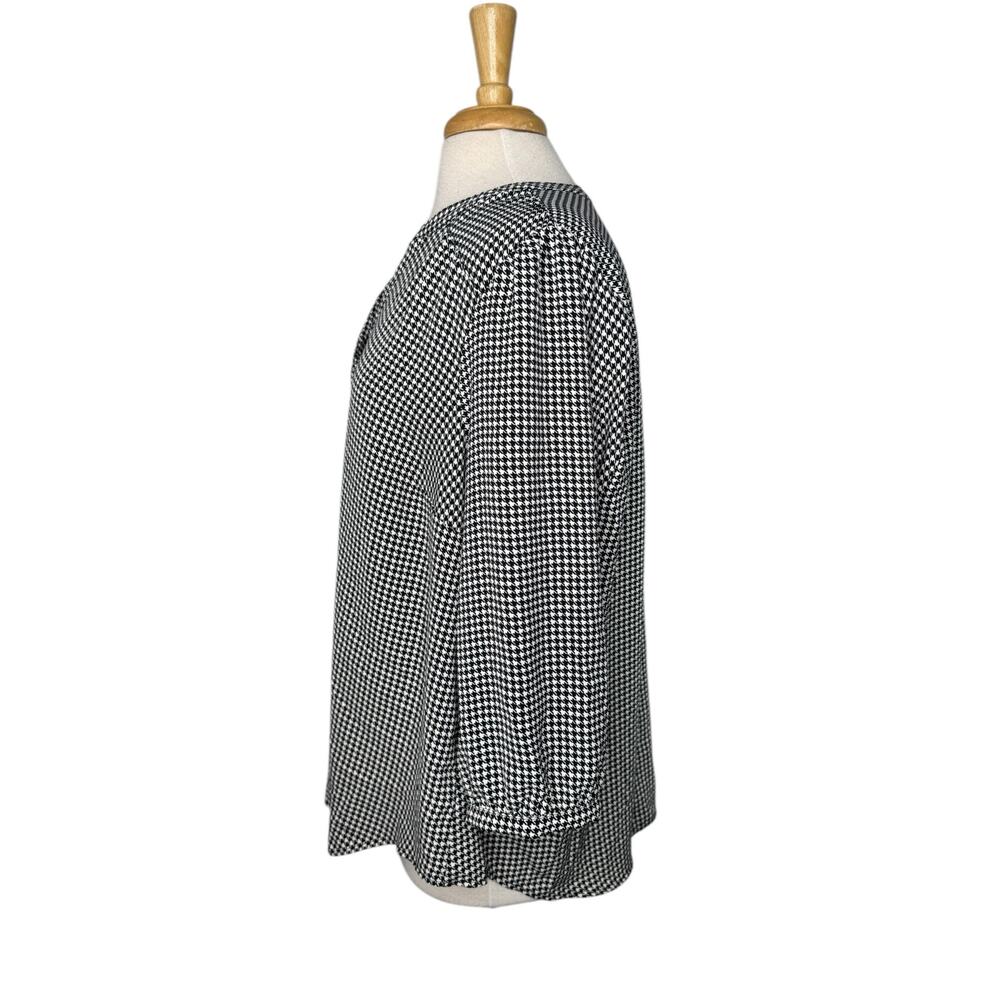 TORRID Harper Studio Crepe De Chine Houndstooth Blouse Sz 1X 1 Black #40840641 - Picture 2 of 10